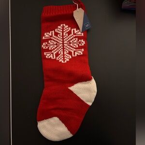 GAP Red and White Acrylic Knit Stocking